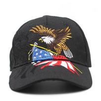 Amerikos vėliava siuvinėta kepurė unisex Moteriškos JAV sportinės beisbolo kepurės Hip Hop Trump To paties stiliaus kepurė Raudona Mėlyna Balta Art Vasarinės kepuraitės One size fits all black