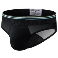 Kelnaitės JOCKMAIL mados žemo juosmens sportinės mados vyriškos apatinės kelnaitės Medvilnė + tinklelis, kvėpuojantis dizainas Seksualios vyriškos apatinės kelnės M juoda