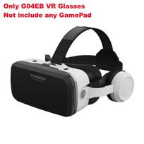 VR akiniai 3D virtualios realybės akiniai stereofoninių ausinių versija, skirta 5,5–7 colių mobiliesiems telefonams, palaikymo vairasvirtė 【1】None GamePad juoda/balta