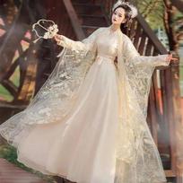 Gražūs ir elegantiški moteriški Hanfu studentų šokio kostiumai M gray