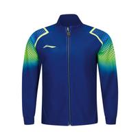 Li Ning stalo teniso serijos gradientinio spausdinimo kardiganinis vyriškas palaidinis su šviesiai mėlyna spalva AWDU377-2 M