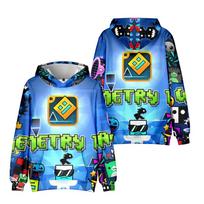 Madingi Geometry Dash Hoodie Megztiniai Rudeniui Ilgomis Rankovėmis Unisex Harajuku Megztiniai Gatvės Drabužiai Juokingi Drabužiai Palaidinė XS