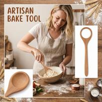 Wooden Dough Mixer, Beech Wood Hand Whisk, Wooden Mixing Tools, Kitchenware One Size geltona
