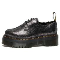 Dr. Martens 1461 Faux Fur-Lined Metallic Leather Platform Unisex Black 27957012 37