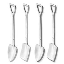 4PCS Creativ Ledų Šaukštai Retro nerūdijančio plieno stalo reikmenys Arbūzas Kastuvas Šaukštai Geležinis Kastuvas Šaukštai Virtuvės reikmenys 2shape+2square sidabras
