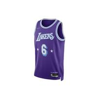 Nike NBA Lakers City Edition Lebron James 6 Dri-FIT Swingman marškinėliai Violetiniai Vyriški Streetwear DB4032-506 S