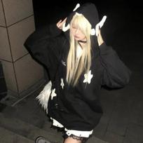 Deeptown Kawaii Hoodies Moterys Japonijos Y2k Star Girl Rožinė Harajuku Gothic Angel Megztiniai su užtrauktuku Oversize Cutecore Lolita Tops S juoda
