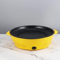 1 rinkinys elektrinė multicooker elektrinė keptuvė 220 V Buitinė kepsnys keptas kepsnys žuvies omletas keptuvė Nelipnus virimo aparatas 22cm(Clamp + Oil Brush) geltona