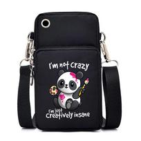 Animacinis moteriškas telefono krepšys Panda piniginė krepšys dėklas unisex telefono krepšys žalia