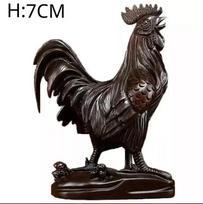 Medinė Gaidžio figūrėlė, Laimingos vištos statulėlė, Feng Shui ornamentas namams, biurui, kolekcijai, dekoravimui, Comfy Hour, sodyba