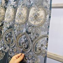 Europietiško stiliaus siuvinėtos permatomos tiulio užuolaidos, 3D reljefinis gėlių raštas, dekoratyvinės užuolaidos svetainei, miegamajam, visų sezonų 200*270CM
