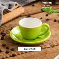 1 rinkinys 75 ml spalvoto keramikos kavos puodelio rinkinys Espresso puodeliai Porcelianinis popietės arbatos puodelis Pusryčių pieno puodelis Mieli keramikos puodeliai Gėrimų indai 75ml žalia