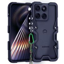 Metalinė šarvuota rėmo apsauga Moto Edge60 Fusion, Motorola Edge 60s 60 Pro, aliuminio lydinio buferis, smūgiams atsparus dėklas Motorola Edge 60 Fusion juoda