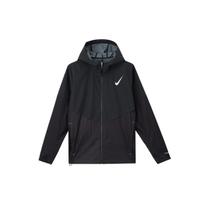 „Nike“ gobtuvu spausdinta ilgomis rankovėmis kvėpuojanti bėgimo striukė su užtrauktuku, vyriška, juoda FZ9040-010 L