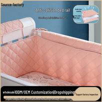 Double Layer Crepe Baby Crib Bumper: Child Safety Rail Guard; Anti-Stuck, Anti-Collision, Soft & Thickened for Home Use 60*15CM Anti-Collision Strip