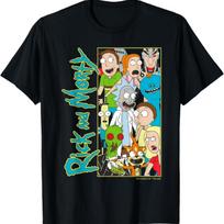 Rick & Morty Veikėjų Rėmelio Marškinėliai S juoda