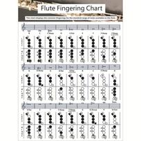 Sandėlyje esanti fleitos pirštų padėjimo ir akordų praktikos lentelė Large Flute Fingering Chart (56*40cm)