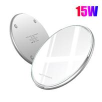 50 W greito Qi belaidžio įkroviklio indukcinio įkrovimo stoties telefono įkrovimo kilimėlis iPhone serijai Samsung Galaxy Huawei Xiaomi belaidžio įkrovimo dokas 15W balta