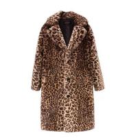 Leopardo rašto paltas moterims žiemą, nauja lieknina ir lieknina išvaizda, kailio imitacija, leopardo raštas, ilgo šilto ir storo pliušinio palto tendencija 6XL