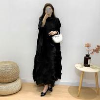 Suknelė moterims Laisvai sulankstoma vėžlys A linijos vintažinės ilgos suknelės Moteriški elegantiški drabužiai one size juoda