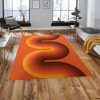 Oranžinis kilimas Vidurio amžiaus modernus Psichodelinis kilimas Valgomojo kambario kilimas Retro kilimas Miegamojo kilimas Geometriniai kilimai Rudas kilimas 40X60cm-16x24in