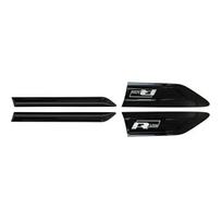 4Pcs Rline GTI 4MOTION Logo Automobilio šoninio sparno emblemos ženklelio buferio juostelių lipdukas, skirtas Polo Golf Jetta Touran Tiguan Passat Beetle Black Rline juoda