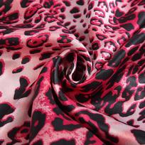 Leopardo rašto imitacinio šilko satino audinys čiongsamams, šalikams ir galvos papuošalams modelis 2 spalva