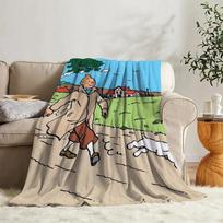 Anime pledas Tintino flanelinis sofos stovyklos miego užtiesalas minkštas pledas vilnos namų tekstilė gimtadienio dovana pledas miegamojo dekoras#(1) 75X95CM pilka spalva