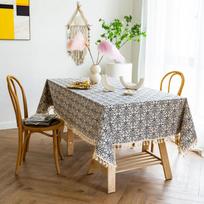 Stalo užtiesalas Stalo užtiesalas Stalui Retro Stačiakampis Elegantiški Stalo užtiesalai Baltas Porcelianas Kutai Stalo drabužiai Valgomajam stalui 60X60cm mėlyna