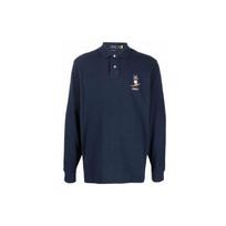 Polo Ralph Lauren Slidinėjantis meškiukas Raštas Ilgomis Rankovėmis Polo Marškinėliai Vyriški viršutiniai drabužiai Mėlyna 710853322-001 XS