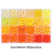 600 vnt. akrilinių karoliukų „pasidaryk pats“ apyrankėms, vėriniams, papuošalų gamybos priedai 9x6mm 600pcs įvairiaspalvis