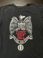 Ernie Ball Balls Are Best Strings And Things 100% Cotton T-shirt Mens Tees Top, Black, Tag Faded, Fits S/M S