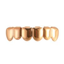 18K Gold Plated Copper Hip Hop Grillz with Twill Design - Top and Bottom Set, European Hot Seller