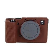 Sony A7C Silikoninis dėklas Guminis korpuso dangtelis Apsauginis rėmas Odos apvalkalas Sony A7C Alpha 7C ILCE-7C fotoaparatui Minkštas kava