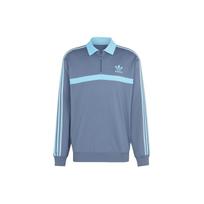 Adidas Originals vyriški sportiniai marškinėliai su apykakle ir trimis juostelėmis bei puse užtrauktuko, ink-Blue IS2147 L gray