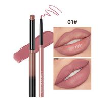 QIBEST 2vnt./rinkinys Lūpų dažai Matiniai ilgalaikiai vandeniui atsparūs Nude Lip Liner makiažas