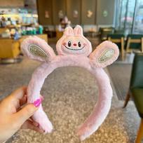 Plaukų lankelis Kawaii Labubu galvos juosta Pliušinis galvos apdangalas Moterų butikinis galvos apdangalų aksesuaras