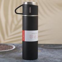 500 ml nerūdijančio plieno vakuuminės kolbos dovanų rinkinys biuro verslo stiliaus termoso butelis lauko karšto vandens termoizoliacinis poros puodelis 500ml šalta juoda spalva