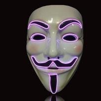 LED Šviesos Kaukė V Vakarėlis Cosplay Kaukė Anonimo Guy Fawkes Kaukė Suaugusiųjų Išgalvota one size rožinė