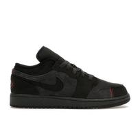 Air Jordan 1 Low SE Craft GS Tamsiai dūminės raudonos spalvos vaikiški kedai Pilki Tamsiai dūminiai pilki Varsity-Raudoni FQ7757-001 35.5