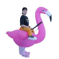 Pripučiamas flamingų kostiumas festivaliams, karnavalams ir vakarėliams One Size purple