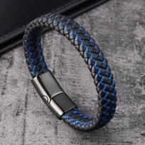 Madingi Vyriški Papuošalai Raudona Pinta Odinė Virvelė Apyrankė Juoda Magnetinė Sagtis Apyrankės Punk Vyriška riešo juosta Pulsera Hombre 22cm