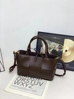 Genuine Leather Woven Tote Bag - High-Quality Fashion Shoulder Handbag for Women kava