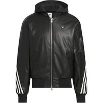 Adidas Originals FW24 PU Striukių Serija Mados Logotipas Dirbtinė Oda Sportinė Striukė Vyriškos Striukės Juoda JL7556 XS