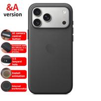 Magsafe 1:1 Originalus Apple Techwoven magnetinis dėklas iPhone 17Pro Max dėklui, belaidis įkrovimas, pilnas logotipo apsaugojimas, 17Pro dangtelis iPhone 17 Pro &A juoda