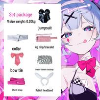 Hatsune Miku Bunny Girl Pilnas Cosplay Kostiumų Rinkinys Anime Konvencijoms ir Pasirodymams S
