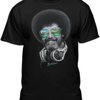 DJ Bob Ross Oficialiai Licencijuoti Ausinės ir Akiniai nuo Saulės Vyrams ir Moterims Trumpomis Rankovėmis Marškinėliai (Kelios spalvos) S juoda