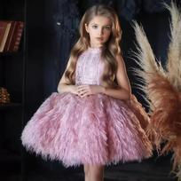 Aukščiausios klasės princesės gėlių mergaitės suknelė ypatingoms progoms 130cm (7Y) rožinė