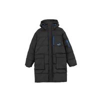 PUMA Solid Color Casual Hooded Long Down Jacket Unisex Jacket Black 625613-01 XS