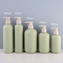 Avokado žalios spalvos tuščias plastikinis buteliukas su dozatoriumi losjonui, šampūnui, kosmetinis indelis, akrilinis dozatorius, 200 ml, 300 ml, 500 ml, papildomi buteliukai 200ml